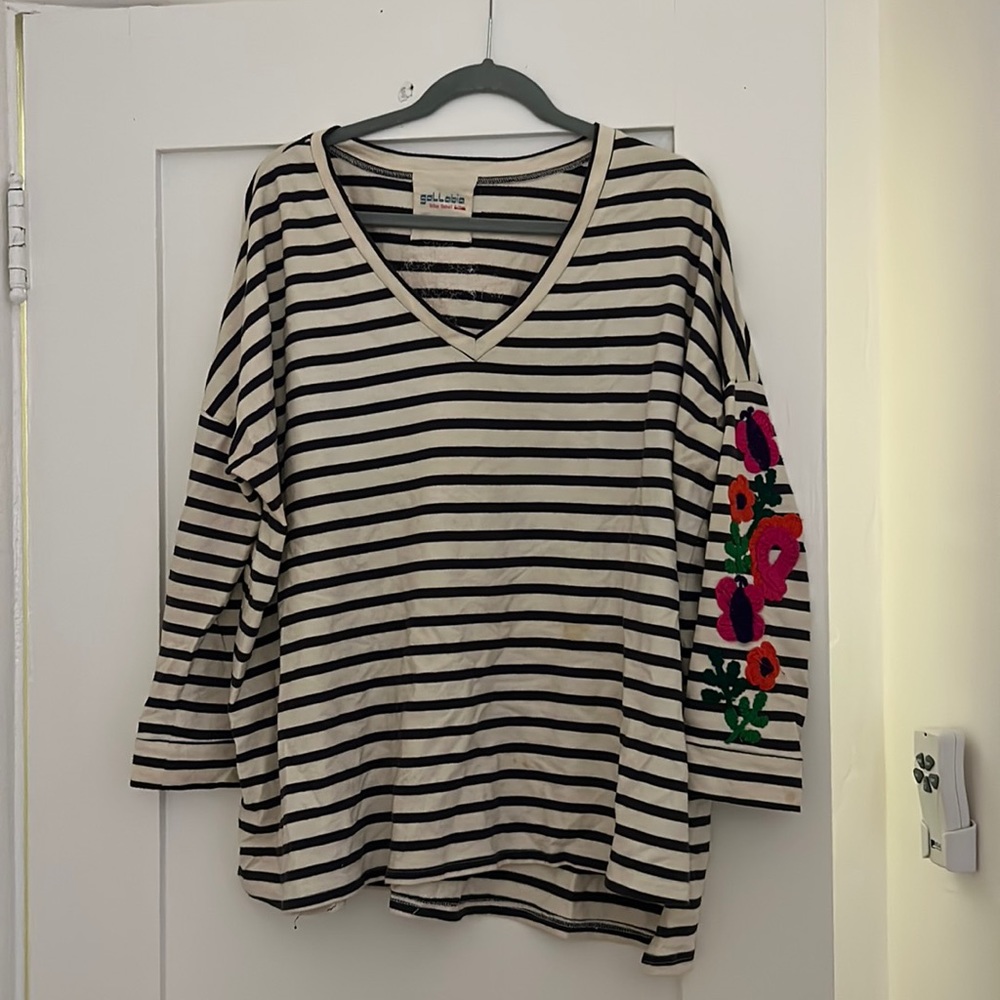 Embroidered Long Sleeve Top